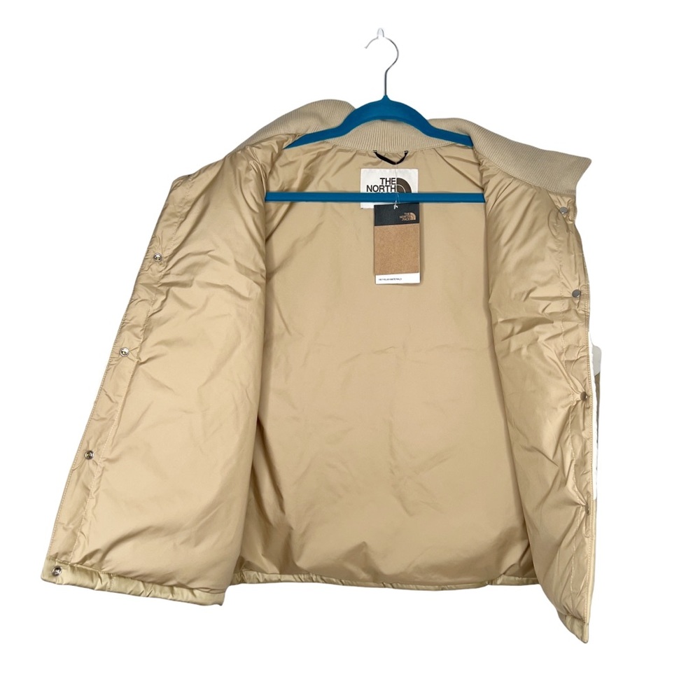 NWT The North Face Sylvester Beige Snap Front Ribbed Collar Vest - Picture 7 of 16